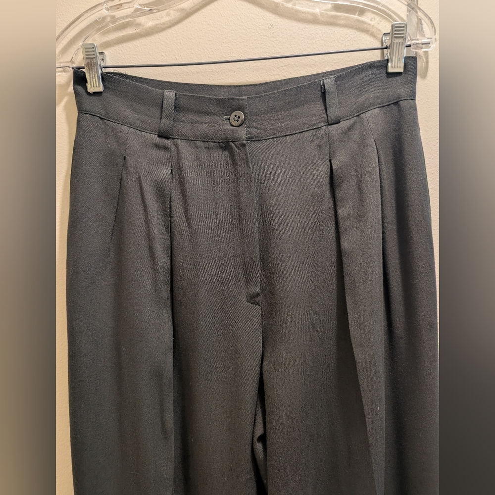 The Limited Dark Olive Dress Pants Trousers High Waist Pleated Wool Blend- 14 - Picture 4 of 11